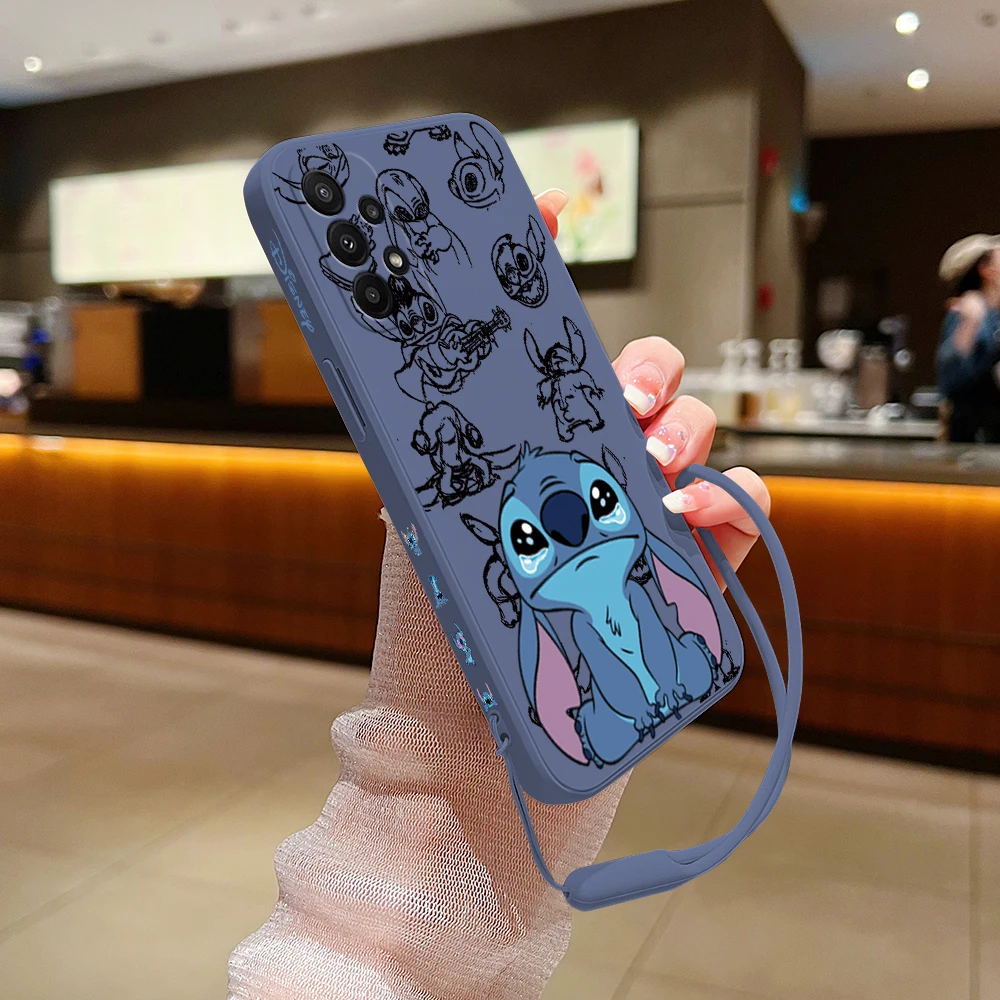 Cute couple Stitch Phone Case For Xiaomi Mi CC9 13 12 12T 11 11T Ultra 10 10T 9 9T 9SE 8 Pro Lite 5G Cover With Hand Strap