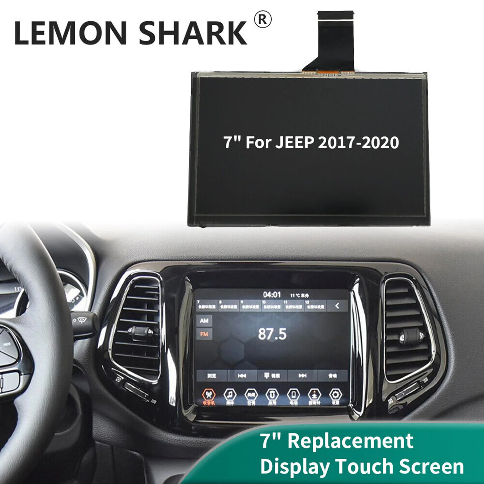 

7" LCD Display Touch Screen Radio Navigation for Jeep Compass 2017-2020