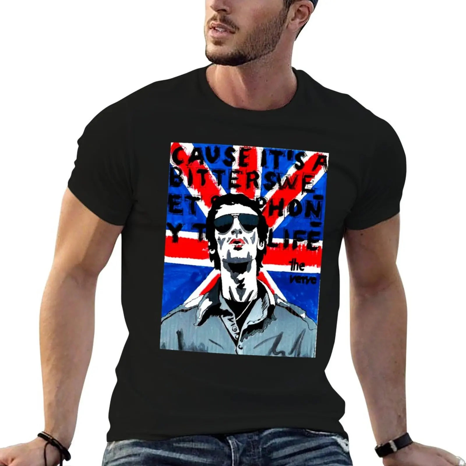 

ENGLISH SINGER MOST POPULAR RICHARD ASHCROFT T-Shirt t shirts for man pack cotton anime tshirt T-Shirt
