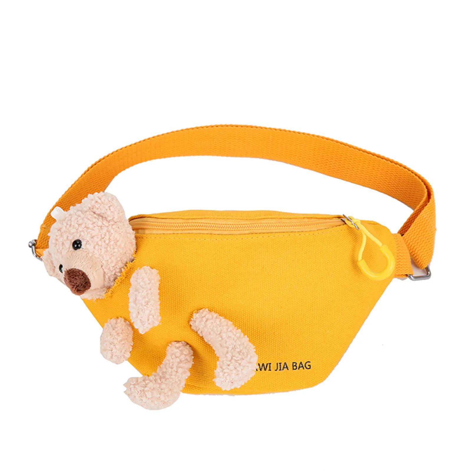 Cute Bear Women\'s Waist Bag High Quality Canvas Belt Bags Designer Crossbody Chest Bag Female Solid Fanny Pack Banana Hip Purse