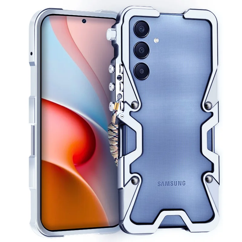 Pantser Schroef Metalen Frame Schokbestendige Hoes Voor Samsung Galaxy A54 A53 A52 A25 A15 5G 4G Aluminium Bumper Hoesjes Fundas