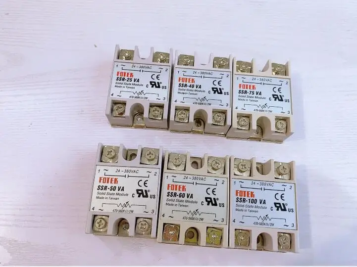 SSR-10VA SSR-25VA SSR-40VA SSR-50VA SSR-60VA SSR-100VA Moduł przekaźnika półprzewodnikowego 470-560K Ohm/2W DO 24-380VAC