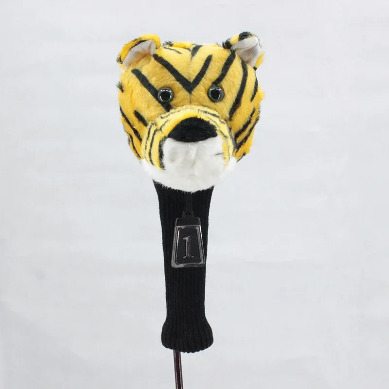 Golf Head Covers, tiger Golf Covers for Golf Clubs, Novelty Realistic Animal Headcover Plush Utility Golf Club Protector