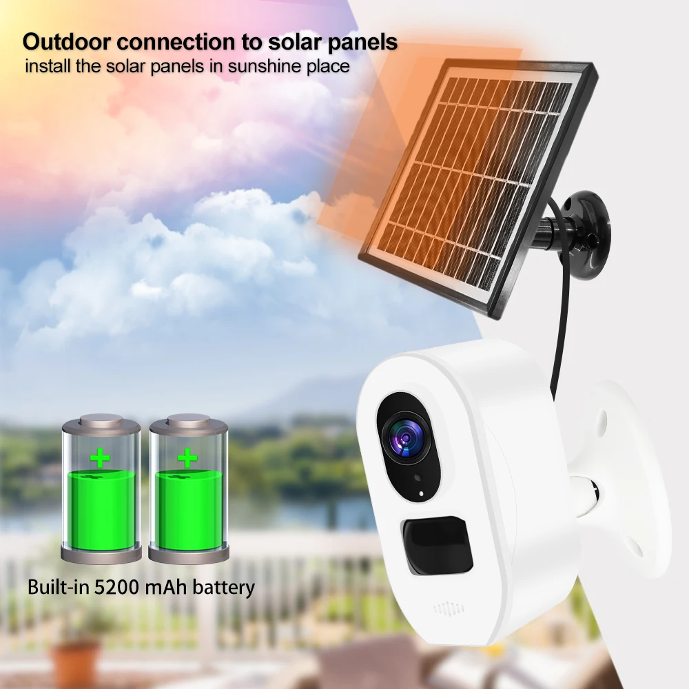 3MP 1296P 120Degree Bluetooth Tuya App Low Comsunption Solar Power 4G/ IP Camera IR Night Vision Home Security CCTV Baby Monitor