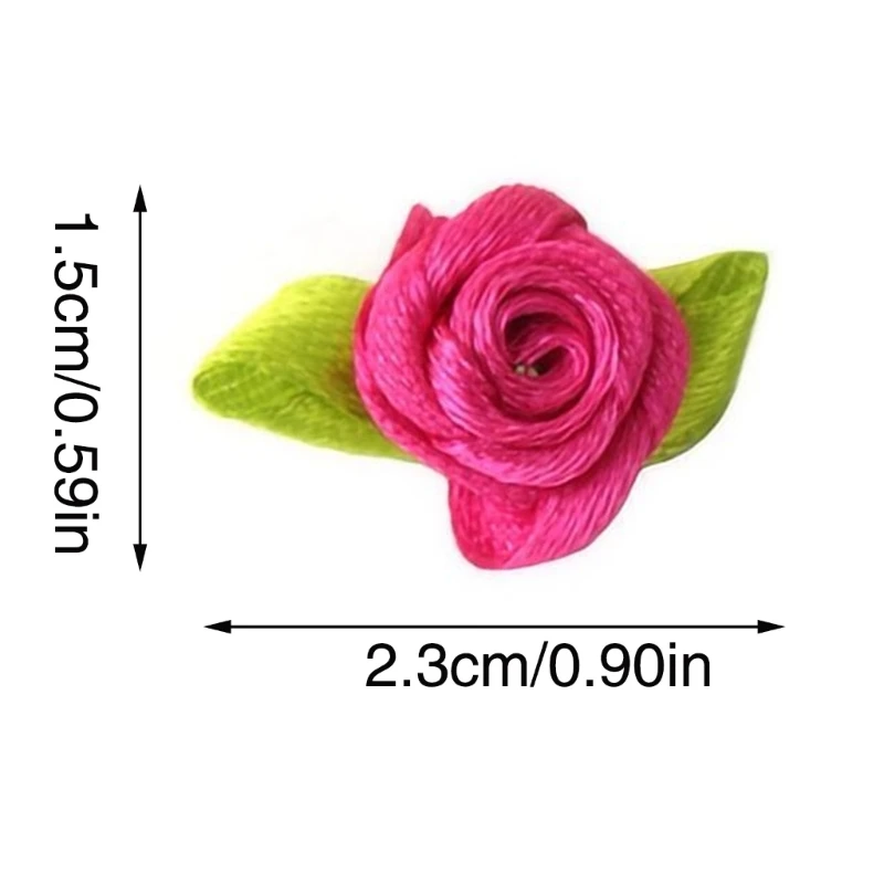 100PCS Small Rose Flower Patches Scarves Wristband Clothing Hairband Decors Tool