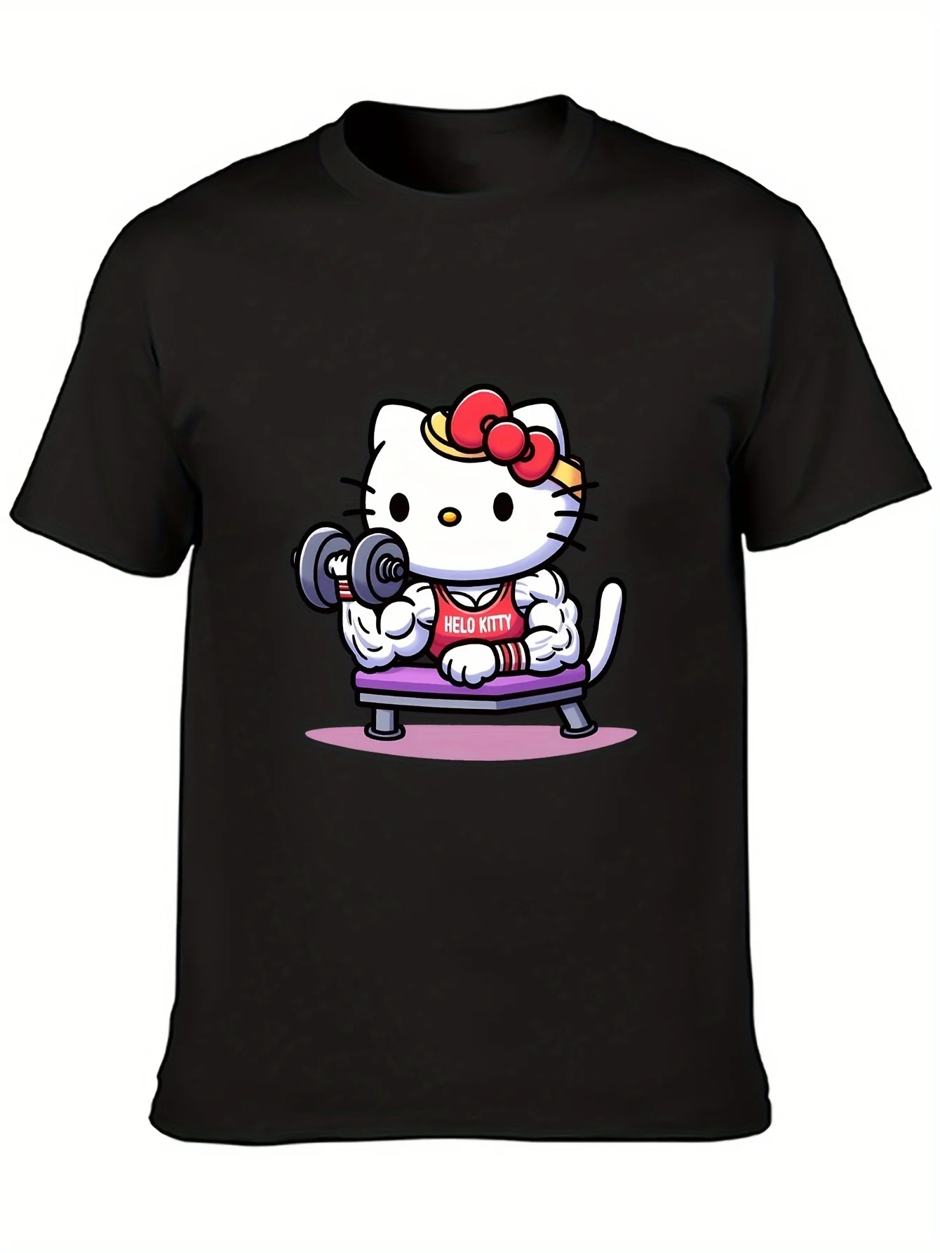 

Hello Kitty Graphic Printing Summer Autumn Winter Cotton Men's and Women's T-Shirts Short Sleeves Luxury Outdoor