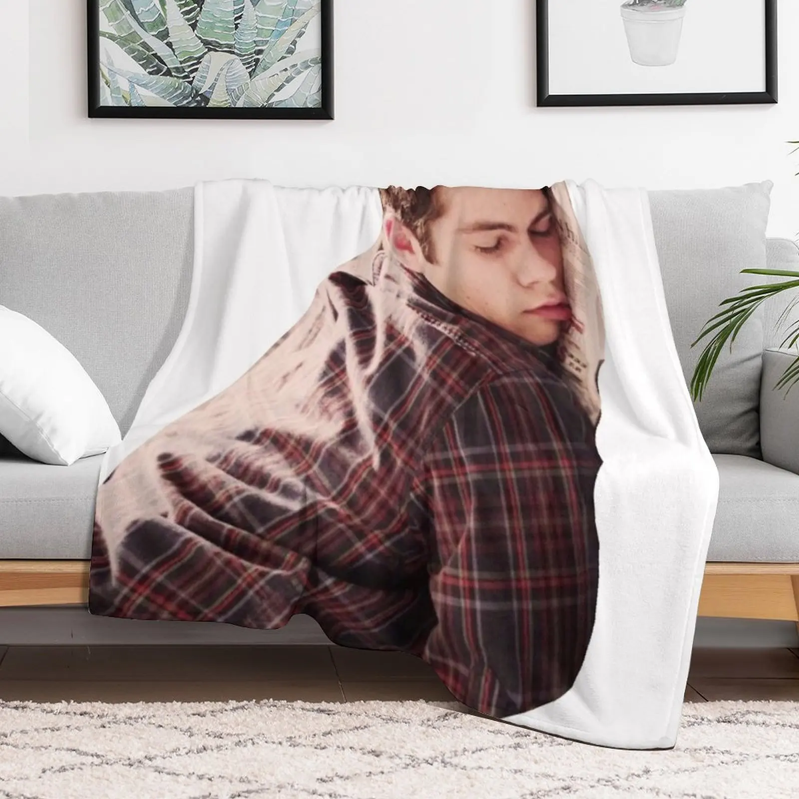 Cute Dylan O’Brien Napping Throw Blanket funny gift Weighted Custom Camping Blankets