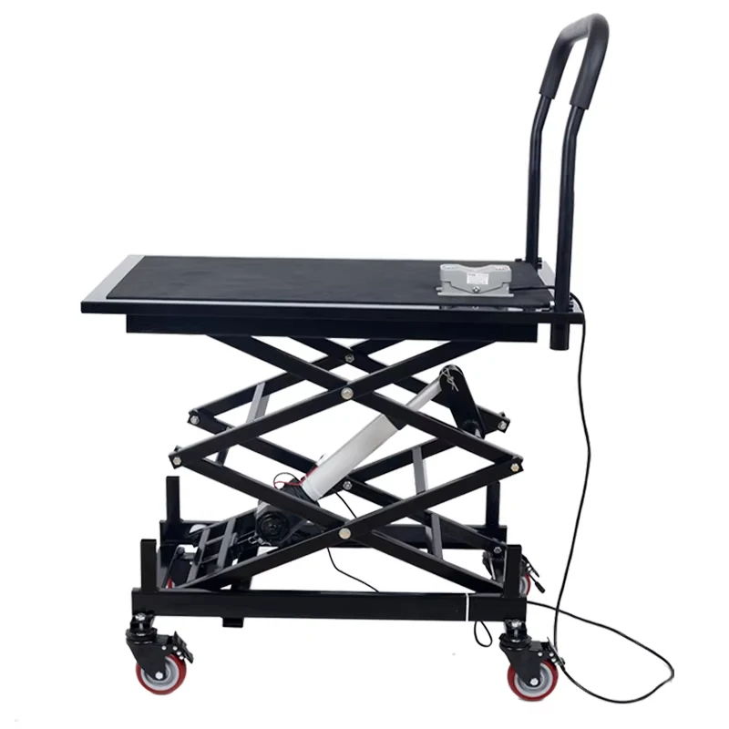Electric Lifting Stool  Mobile Trolley Lift Platform 180kg Load-bearing Scissor Lift Interior Decoration Tiling Trolley