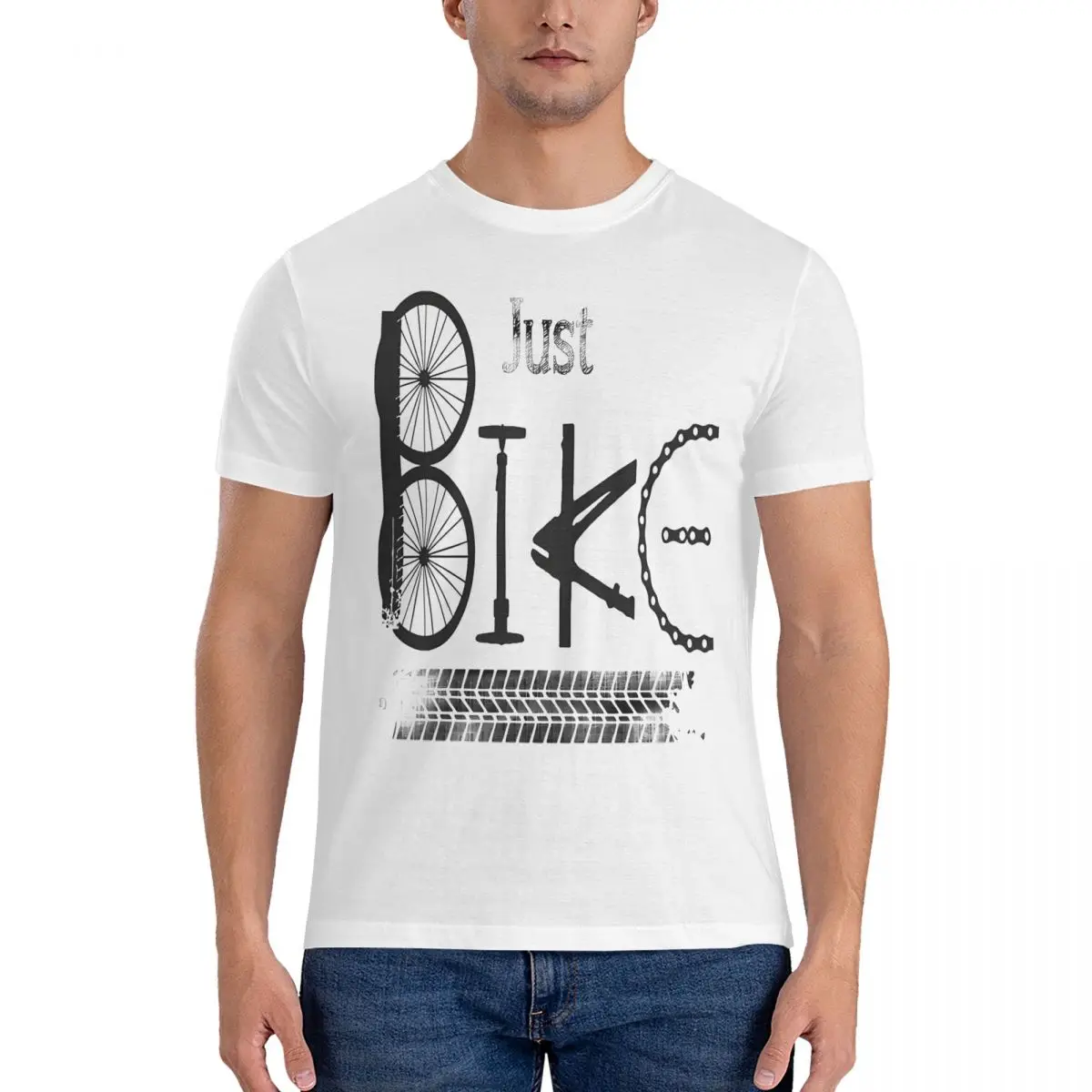 Just Motivational Quote Men T Shirt Mountain Bike MTB Cool Tee Shirt Short Sleeve O Neck T-Shirt 100% Cotton Printed Tops