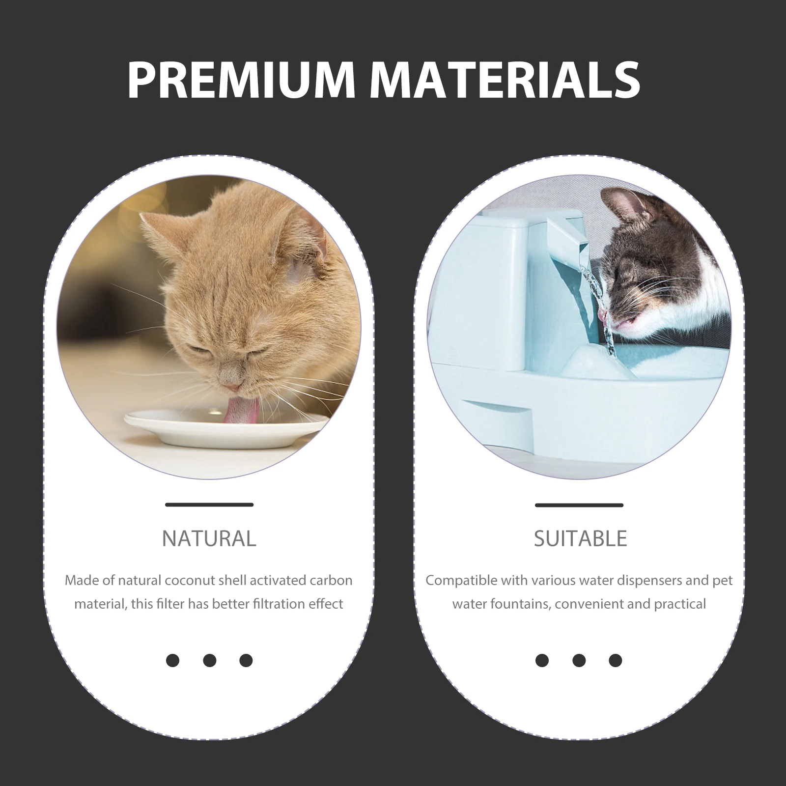 

1Set Durable Pet Water Fountain Filter 67oz 2L 108oz 3.2L Easy Install Replacement Filters Encourage Clean Drinking Safe