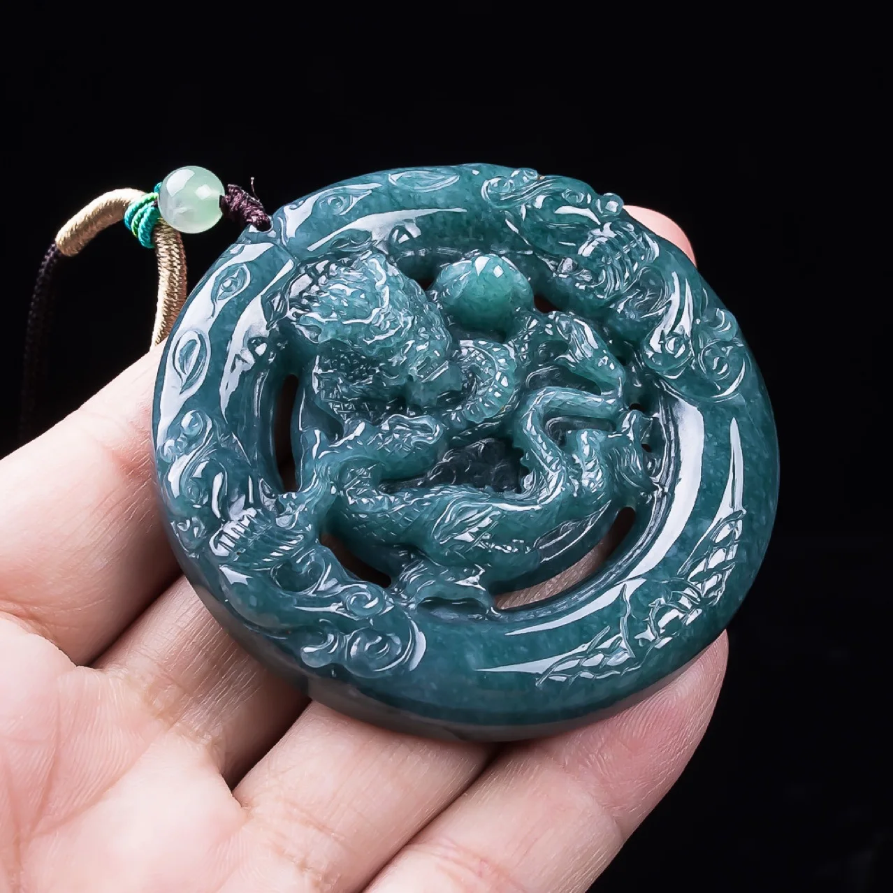 

Myanmar Jadeite Dragon Pendant Luxury Necklace Real Jade Gemstone Designer Accessories Charm Fashion Carved Amulet Talismans