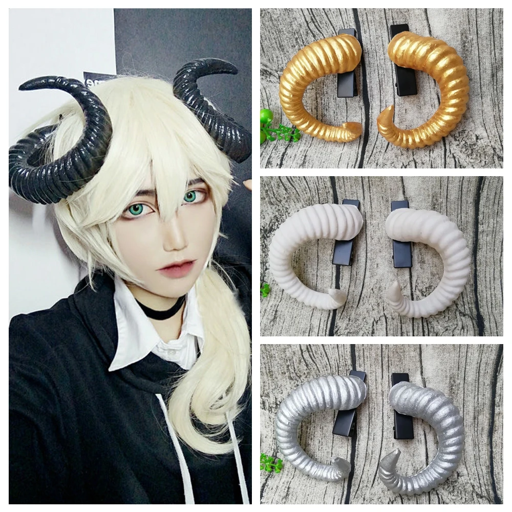 

9/19cm Devil Horn Hair Clip Headbands Lolita Headpiece Women Girls Hair Hoop Anime Gothic Masquerade Succubus Accessories