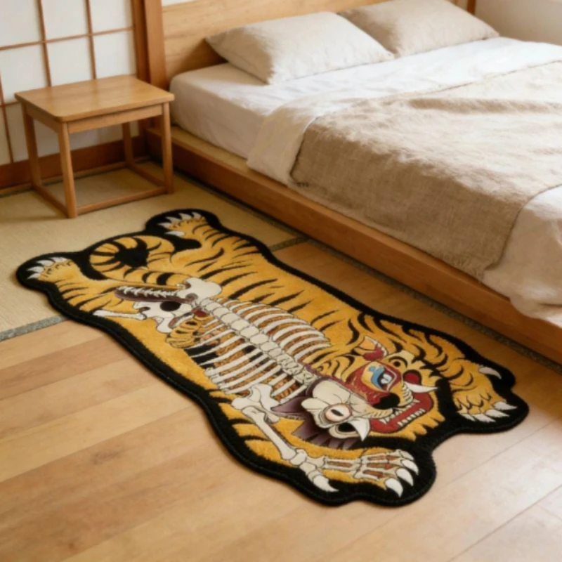 Creativity Bedroom Decor Irregular Shape Carpet Tiger Pattern Carpets for Living Room Anti Slip Cloakroom Floor Mat Washable Rug