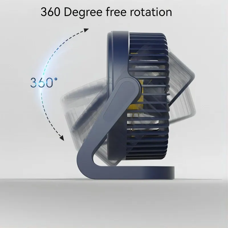 Ventilateur de bureau USB 5 pouces, rotatif à 360 °, mini ventilateur électrique portable réglable, refroidisseur d'air muet d'été pour le bureau à domicile