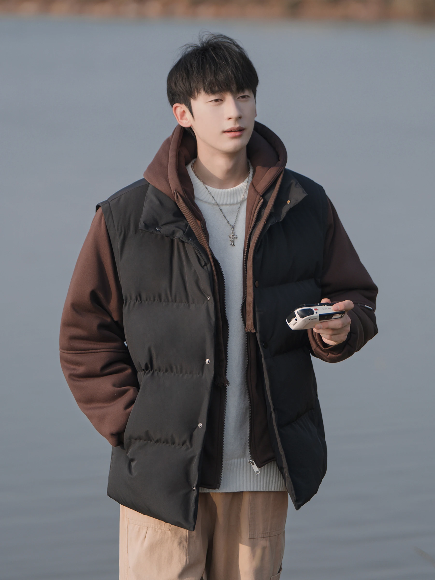 

Мужская утепленная зимняя куртка-пуховик с капюшоном, свободного кроя, из хлопка, модная, бренд GPOUHO