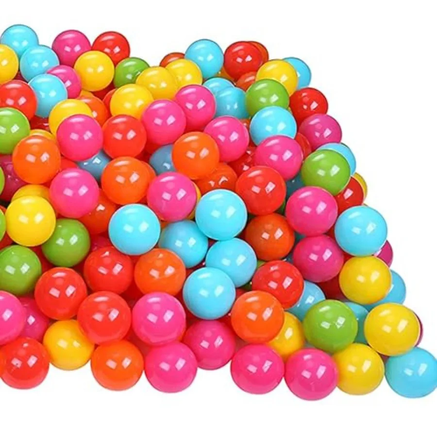 Juego de Pelotas de Juego con Bolsa de Malla en Colores Arcoíris o Pastel, Plástico Resistente a los Golpes para Piscinas de Pelotas, Casas de Juego y Brincolines