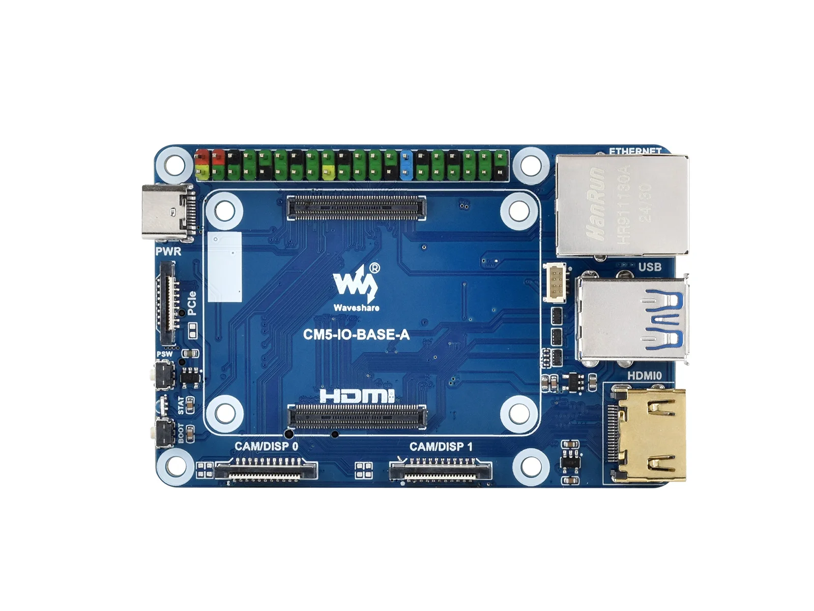 CM5-IO-BASE-A, mini-basisbord (A) ontworpen voor Raspberry Pi Compute Module 5, geschikt voor het evalueren van de Raspberry Pi CM5