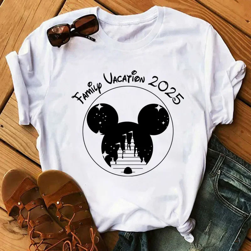 Kawaii Women T-shirt Cute Cartoon Printed Short Sleeve T Shirt Female Harajuku 2025 Summer White Streetwear Y2k Clothing Top Tee