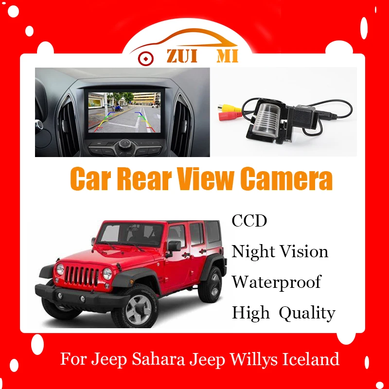 Car Reverse Rear View Camera For Jeep Sahara Jeep Willys Iceland 2013 2014 2015 CCD Full HD Night Vision Backup Parking Camera