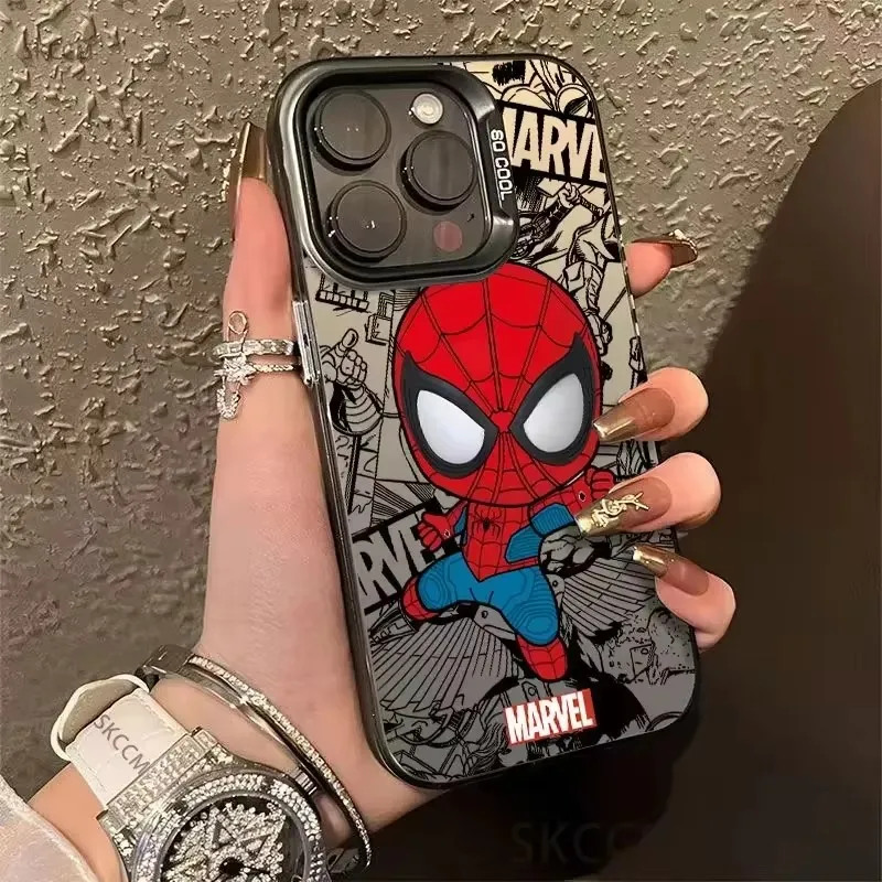 Funda para iPhone 17 16 15 Pro Max 14 13 12 11 17Air 16 Plus 16E XS Max XR Marvel spiderman Groot teléfono mate a prueba de golpes