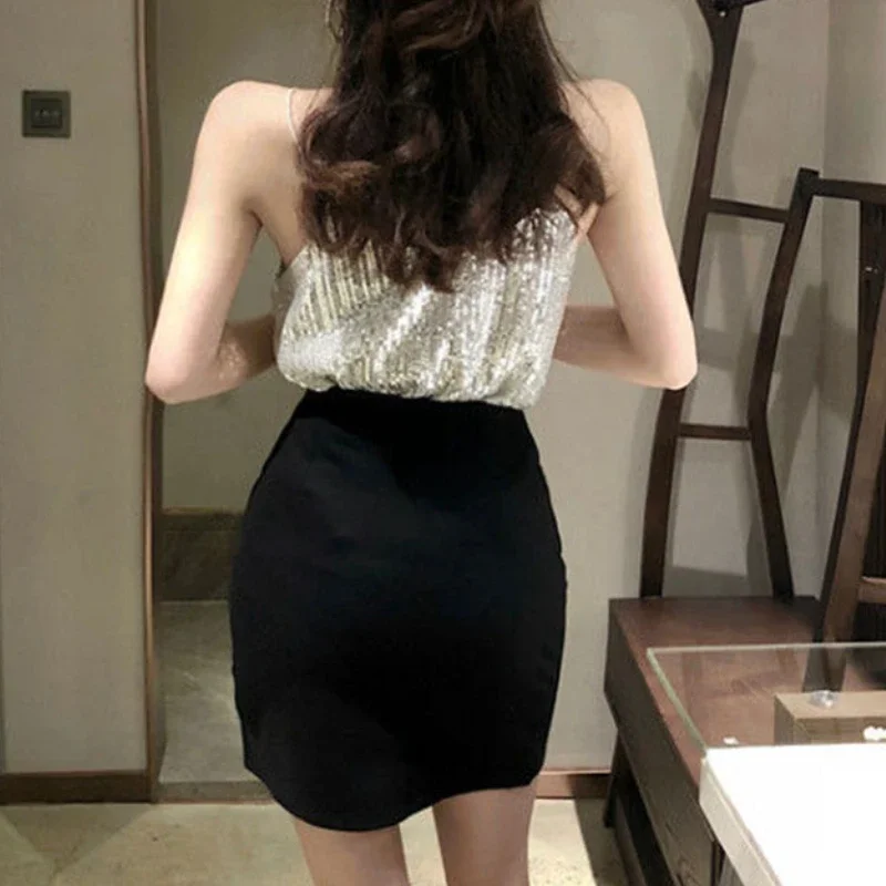 Röcke Frauen Sommer Aushöhlen Einfache Mujer S-3XL Retro Trendy Feste Hohe Taille Koreanischen Stil Fit A-line Sexy Freizeit Faldas Ins