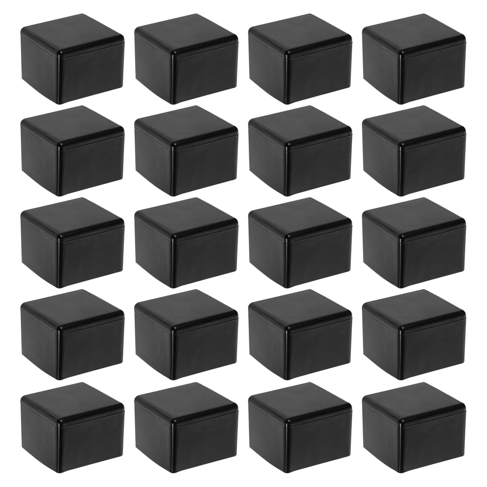 20Pcs Square Chair Leg Floor Protectors Thickened Rubber Anti Slip Pads Black for Hardwood Tile Laminate Scratch