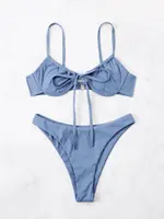 Traje de Baño Bikini Push-Up 2026 para Mujer, con Tiras Cruzadas en la Parte Delantera, Sexy, con Aros, para Nadar, Traje de Baño Femenino, Ropa de Playa para Verano