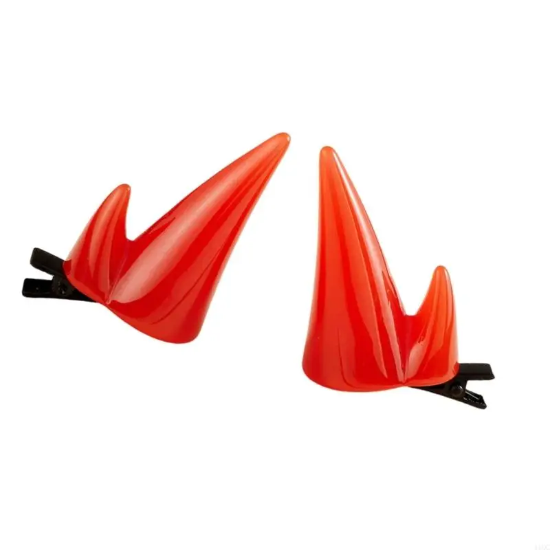 2025 MỚI LIGHTWEGE Sừng tóc clip cho Halloween mặc quần áo màu đỏ cho phụ nữ vai trò cosplay phụ kiện tóc