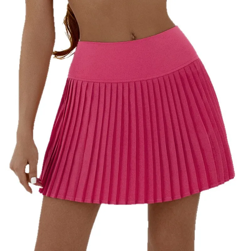 Pleated Yoga Skirt, High-Waisted Modesty Tennis Skirt, Double-Layer Non-Slip Badminton and Golf Sports Skirt