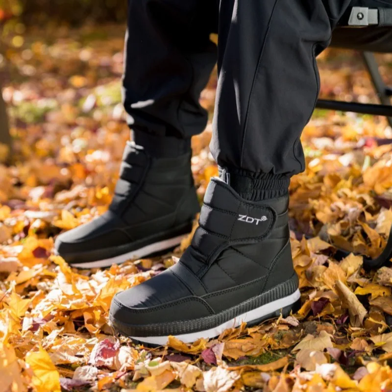 Winter Couple Waterproof Snow Boots Thick Sole Velvet Warm Men Women Boots Comfortab Fur Lined Cotton Shoes for Men Botas Hombre