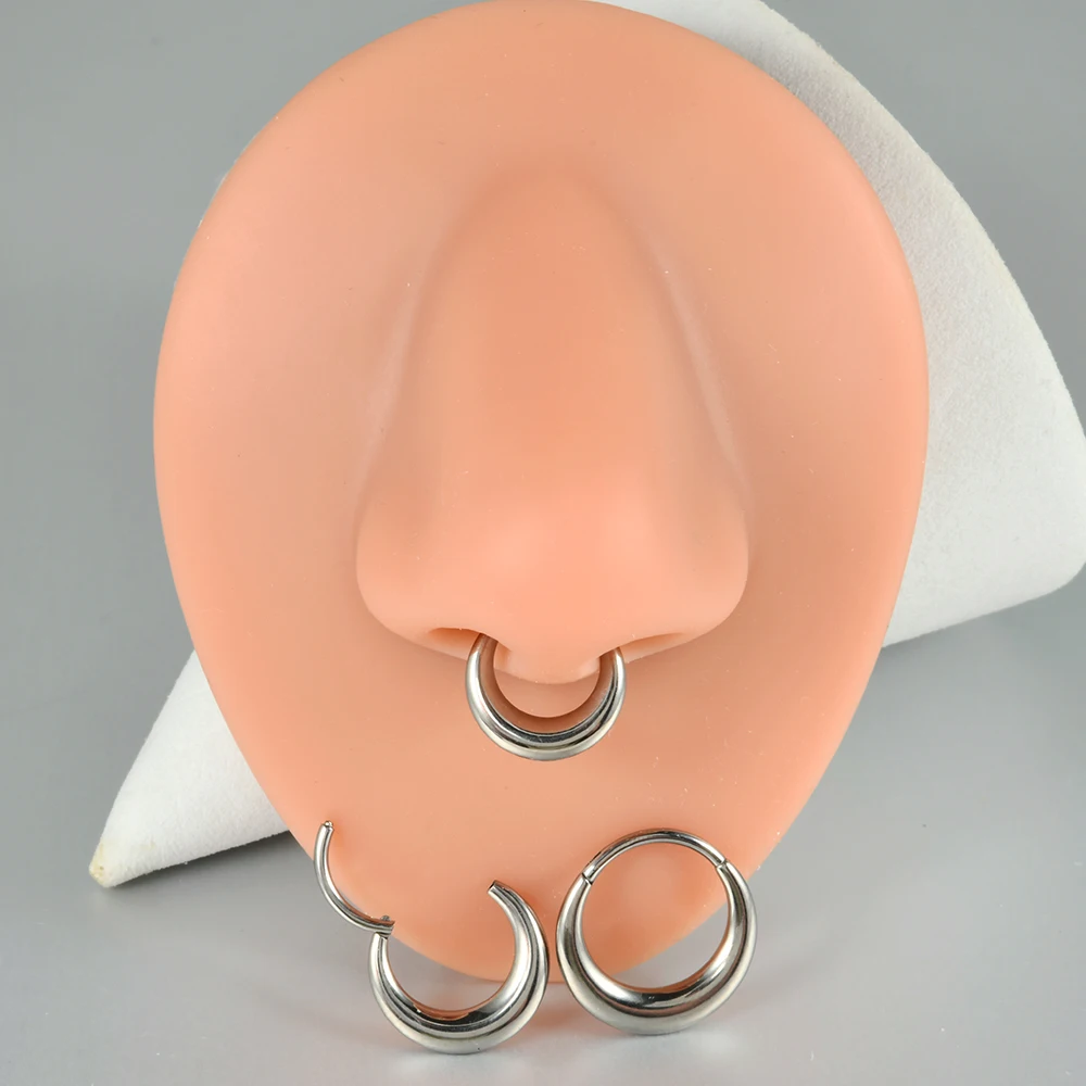 1PC G23 Titanium Nose Septum Ring Cartilage Earrings Hoop Helix Conch Piercing Ear Cartilage Tragus Ear Lobe Piercing 16G