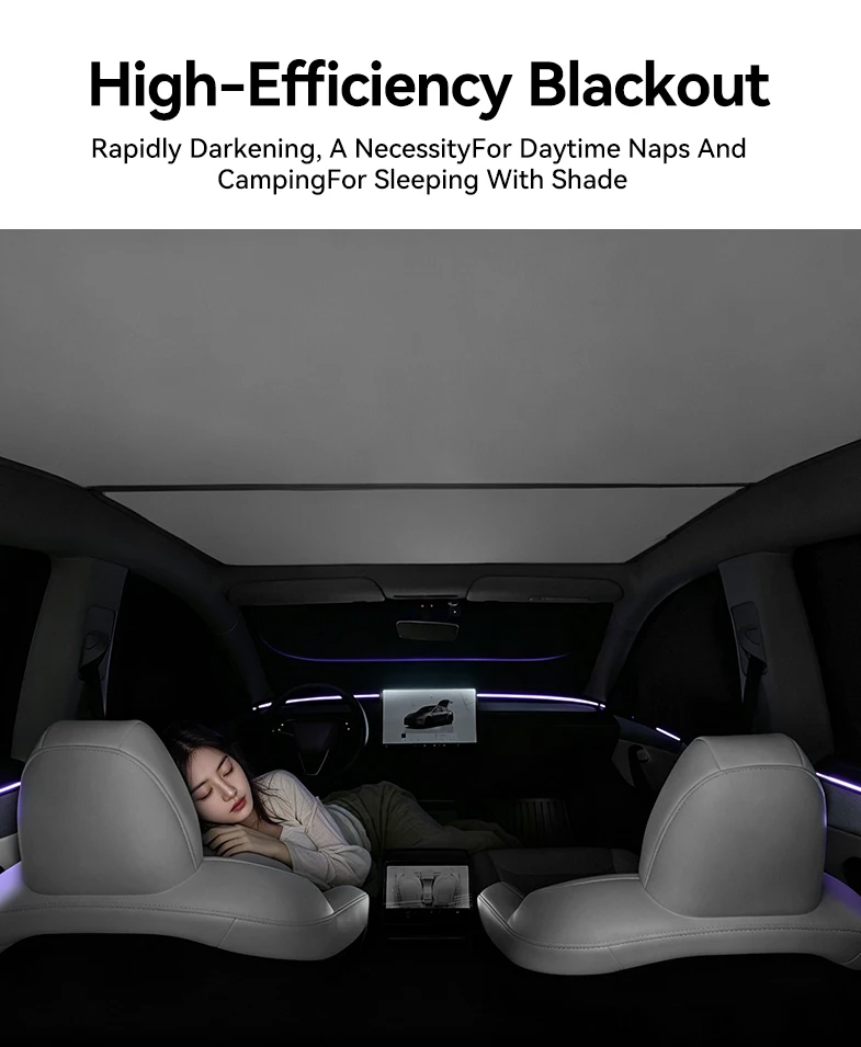 YZ Für Tesla Y Juniper 2025-2026 Auto Seitenfenster Sonnenschutz Camping Sichtschutz Sonnenschutzvorhang Abdeckung Vordere Hintere Windschutzscheibe Zubehör – Detail 4