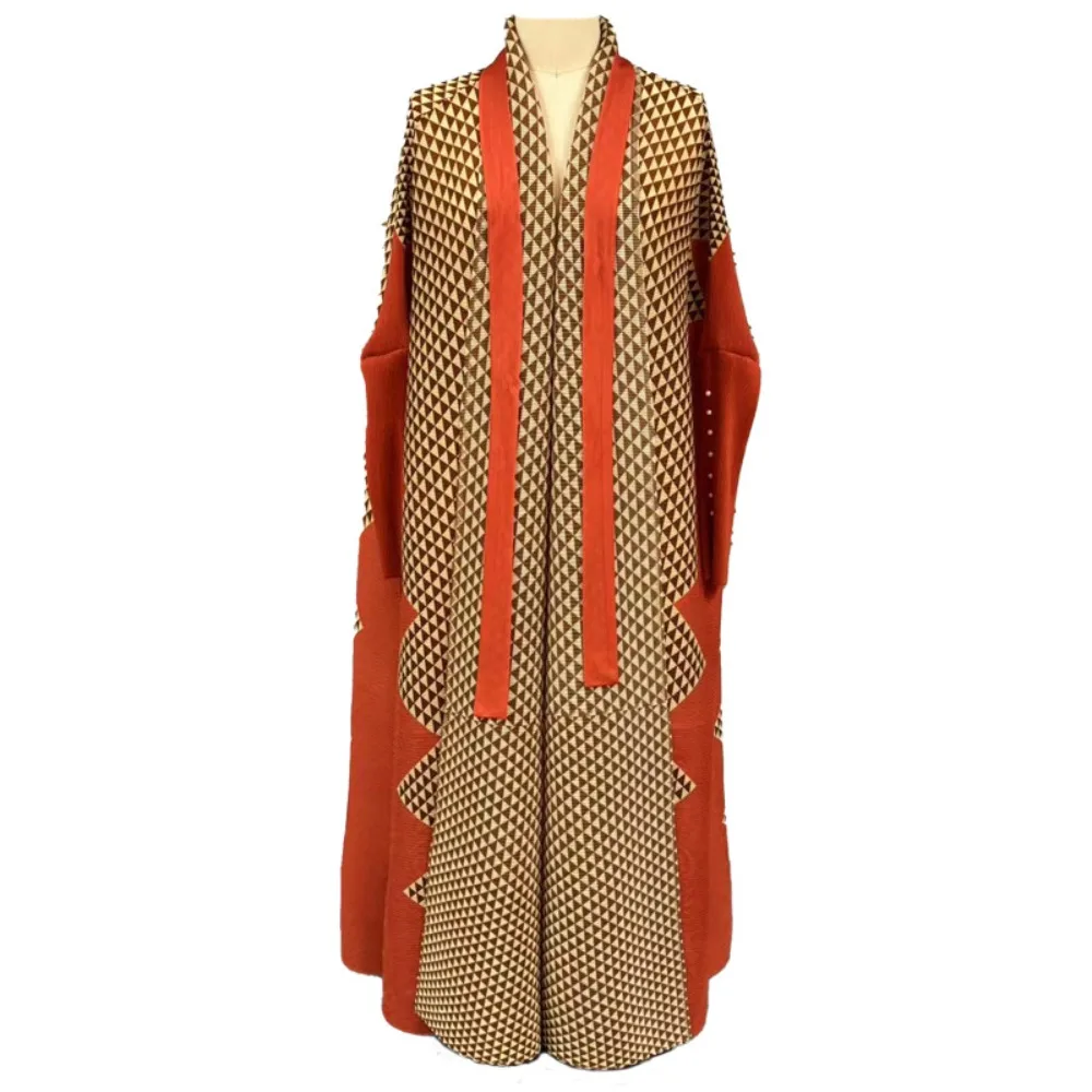 Miyake Pleated Plus Size Women's Premium Sense Cardigan Robe Jacket Women's Clothing High Stretch Loose Fold Elegant Clothing