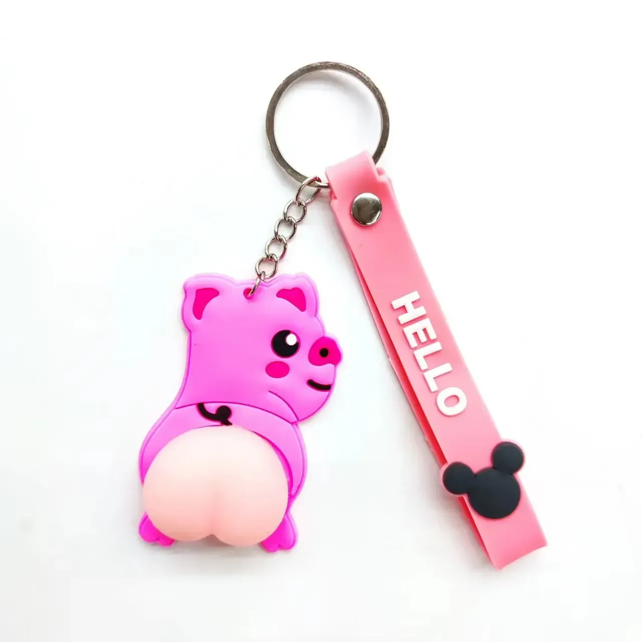 Pop Squeeze Butt Keychains Cartoon Decompression Fidget Toy Kawaii Corgi Dogs Soft Butts Silicone Vent Toys Adults Stress Relief