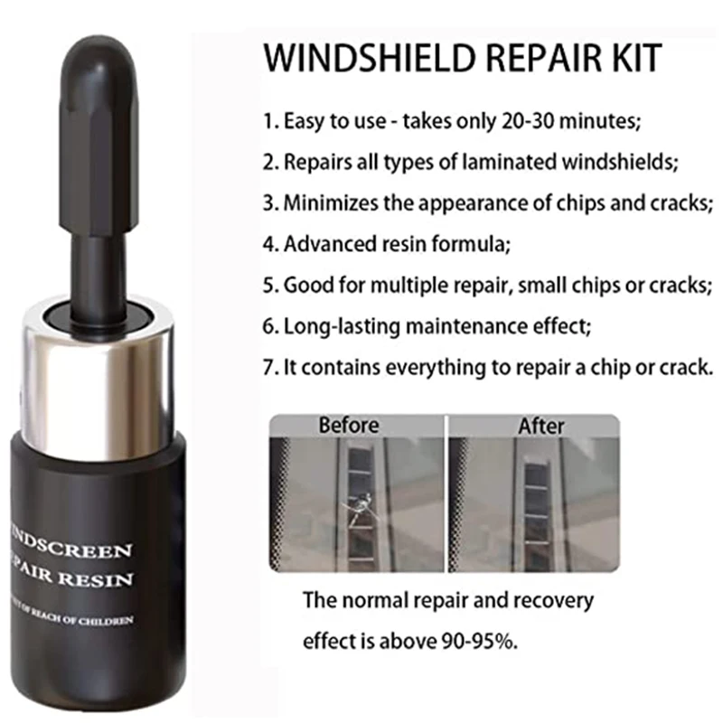 Car Windshield Cracked Repair Tools Auto Window Glass Nano Repair Fluid, Vidro do pára-brisas, Scratch Restore, Crack Restore, DIY, 1 Pc, 2Pcs