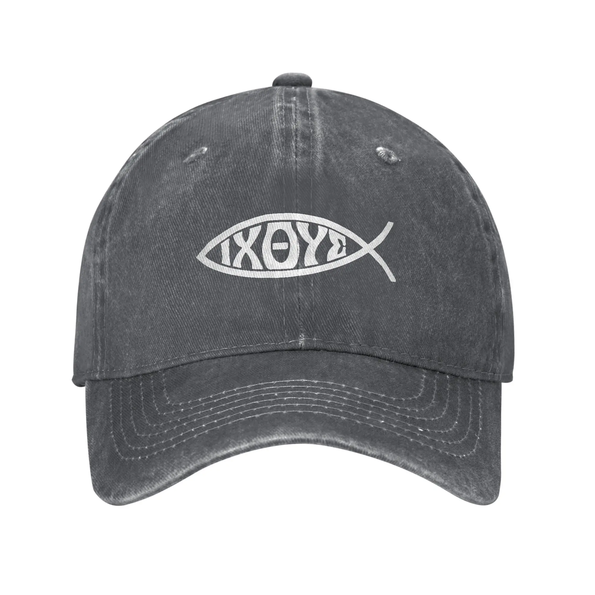 Baseball Cap Jesus Fish Ichthys Christian Symbol Summer Casual Hip Hop Hats  Women Men Outdoor Sport Sun Visor Snapback Cap