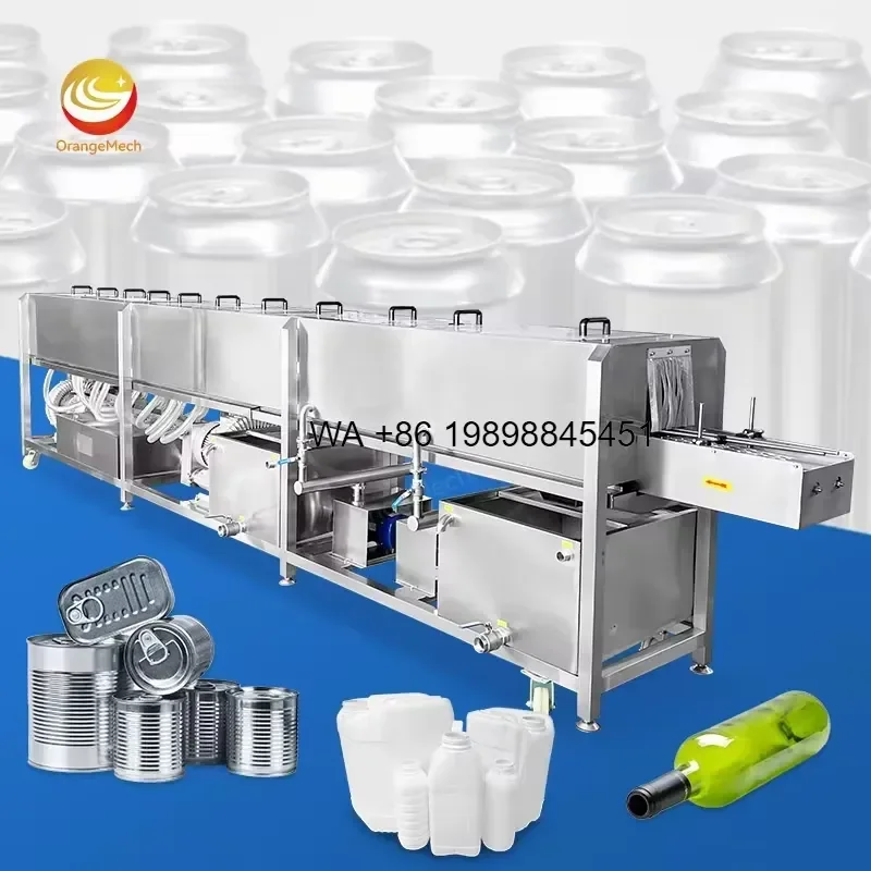 Wmwmnu for Stainless Steel Continuous Glass Jar Wash Sterilization Automatic Milk Can Bottle Cleaning Line