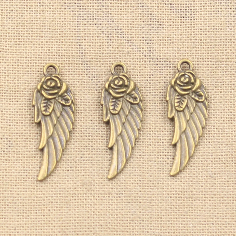 8pcs Charms Angel Wings 30x12mm Antique Making Pendant fit,Vintage Tibetan Bronze Silver color,DIY Handmade Jewelry