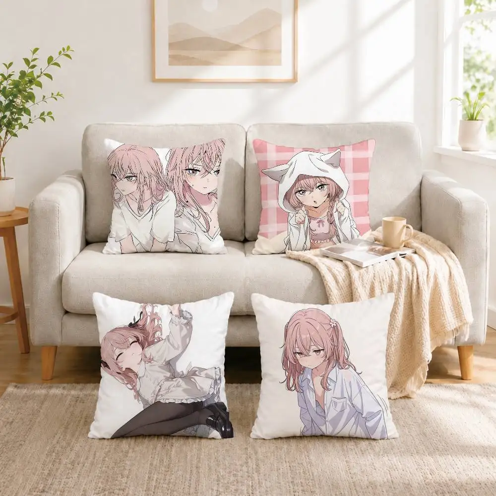My Dress-Up Darling Juju Sajuna Inui Square Double-Sided printed Pillow Case Bedroom Bedside Pillow Sofa Cushion Cover Gift