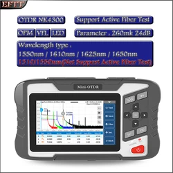 NK4300 OTDR Optical Time Domain Reflectometer 1310 1550 1625 1650nm Active Fiber Live Test with 400x Fiber Inspection Microscope