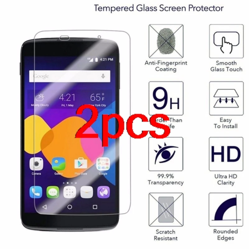 2 pçs segurança idol4 protetor de tela de vidro temperado para alcatel one touch idol 4 5.2 "Polegada idol4s 5.5" Polegada película protetora guarda