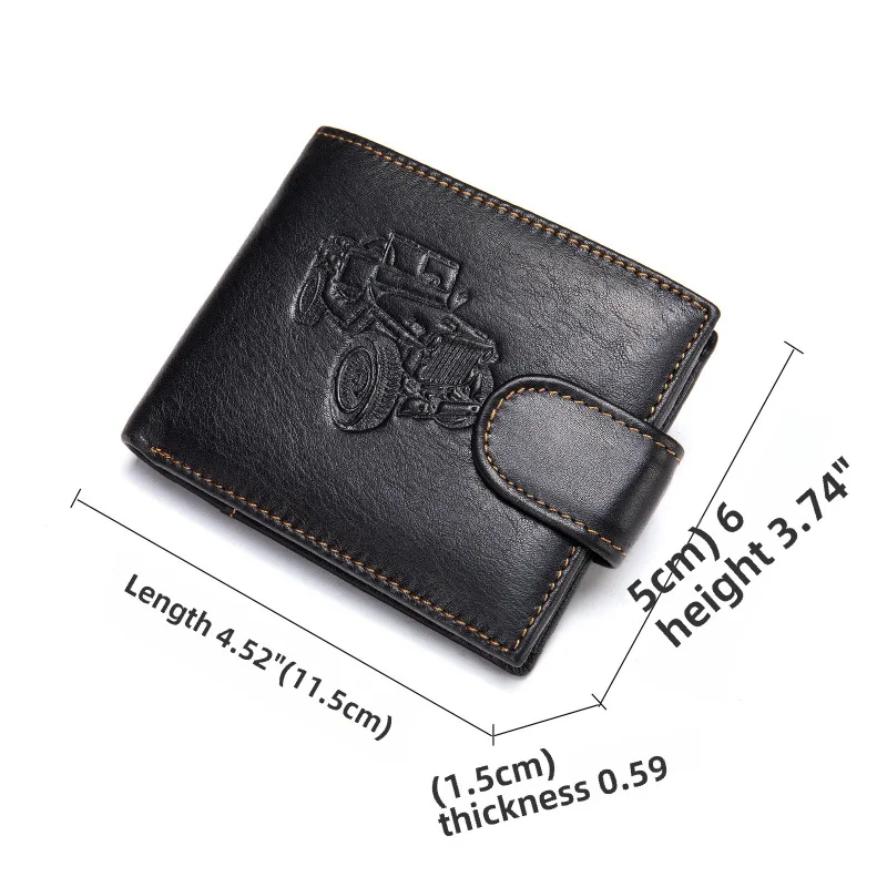 New Men's Genuine Cow Leather Wallet Short Card Holder Man Purse Male Vintage Pocket For Men