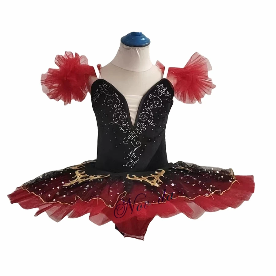 Ballerina Adult Ballet Tutu Professional Women Red Black Swan Pancake Tutu Skirt Dress Kids Girl Dance Costume Child Ballet Wear