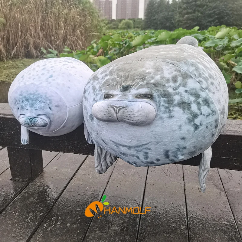 30~80cm Like Real Seal Plush Toy White Phocidae Grey Soft Aquatic Stuffed Animal Doll Gift