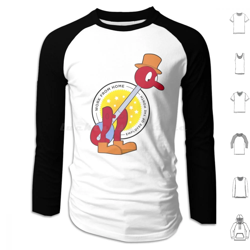 Work From Home-Employee Of The Month Hoodies Long Sleeve The Drinking Bird Work From Home Drinking The Water Employee