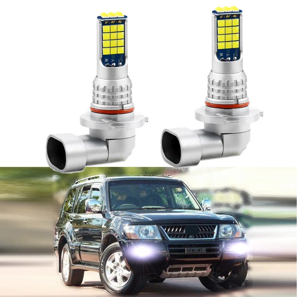 2Pcs LED Fog Lamp Bulbs For Mitsubishi Pajero 3 V60 2000-2007 Accessories White Yellow Fog Lamp