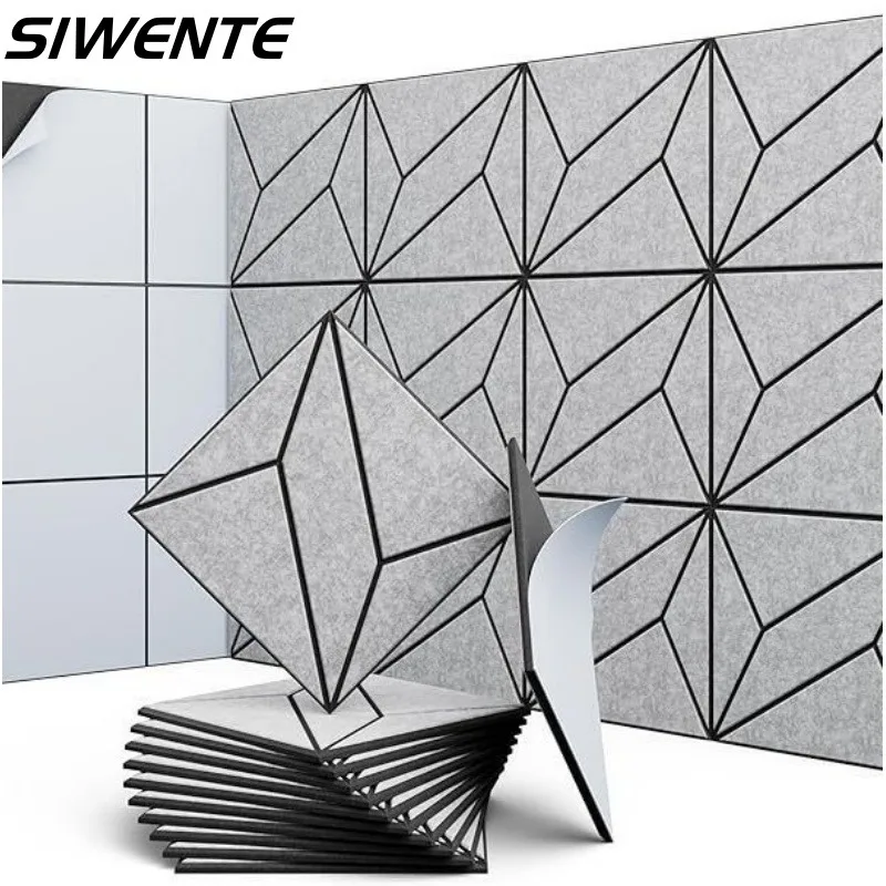 

Parallelogram Texture Self Adhesive Felt Board Eliminate Echoes Sound-Absorbing Self-Stick Wall Panel for Home Decoration Studio