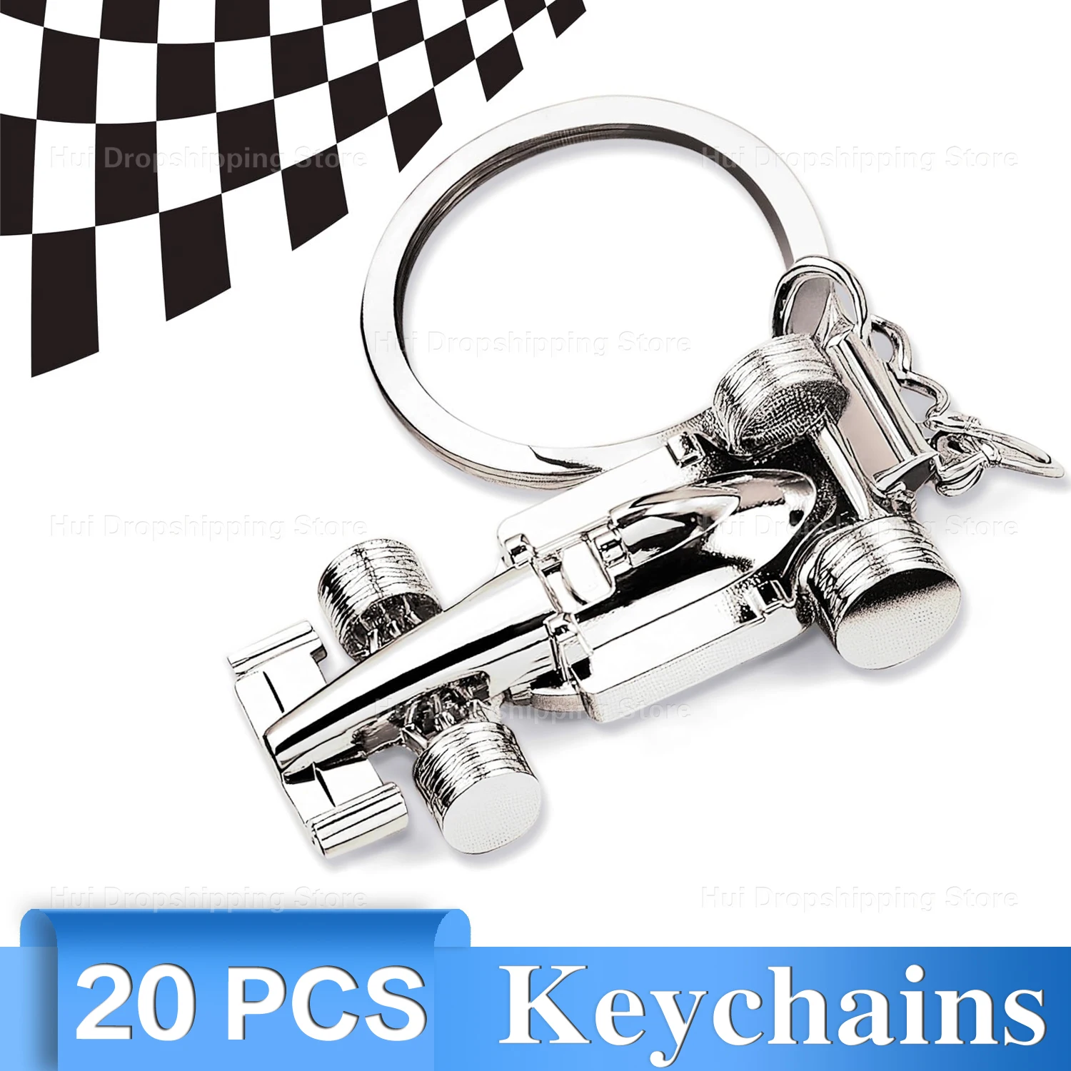 20Pcs F1 Car Key Ring for Gifting – Sports Car Model Keychain for Collectors and Friends