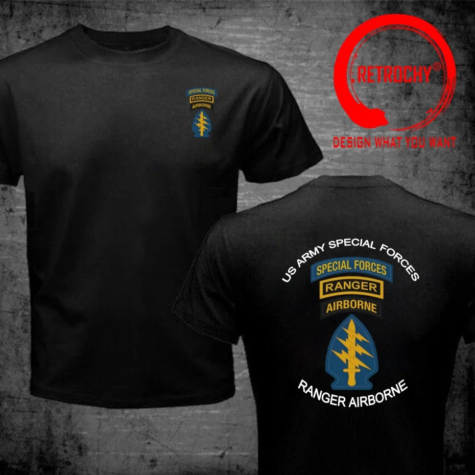 Funny Design US Army Special Forces Ranger Airborne  Shirt Men Fashion Trendy Casual Clothing Stylish Tops Tee Shirt Leisure
