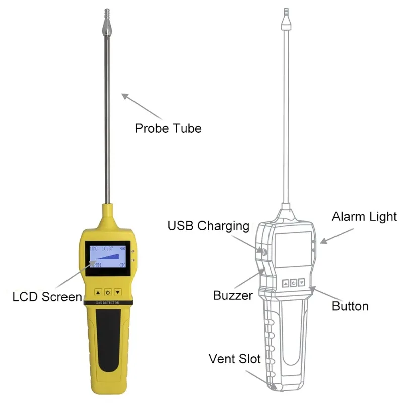 Industry Portable Gas Sampling Pump Digital Charging Smart External Pump Sampler Device Support All Gas